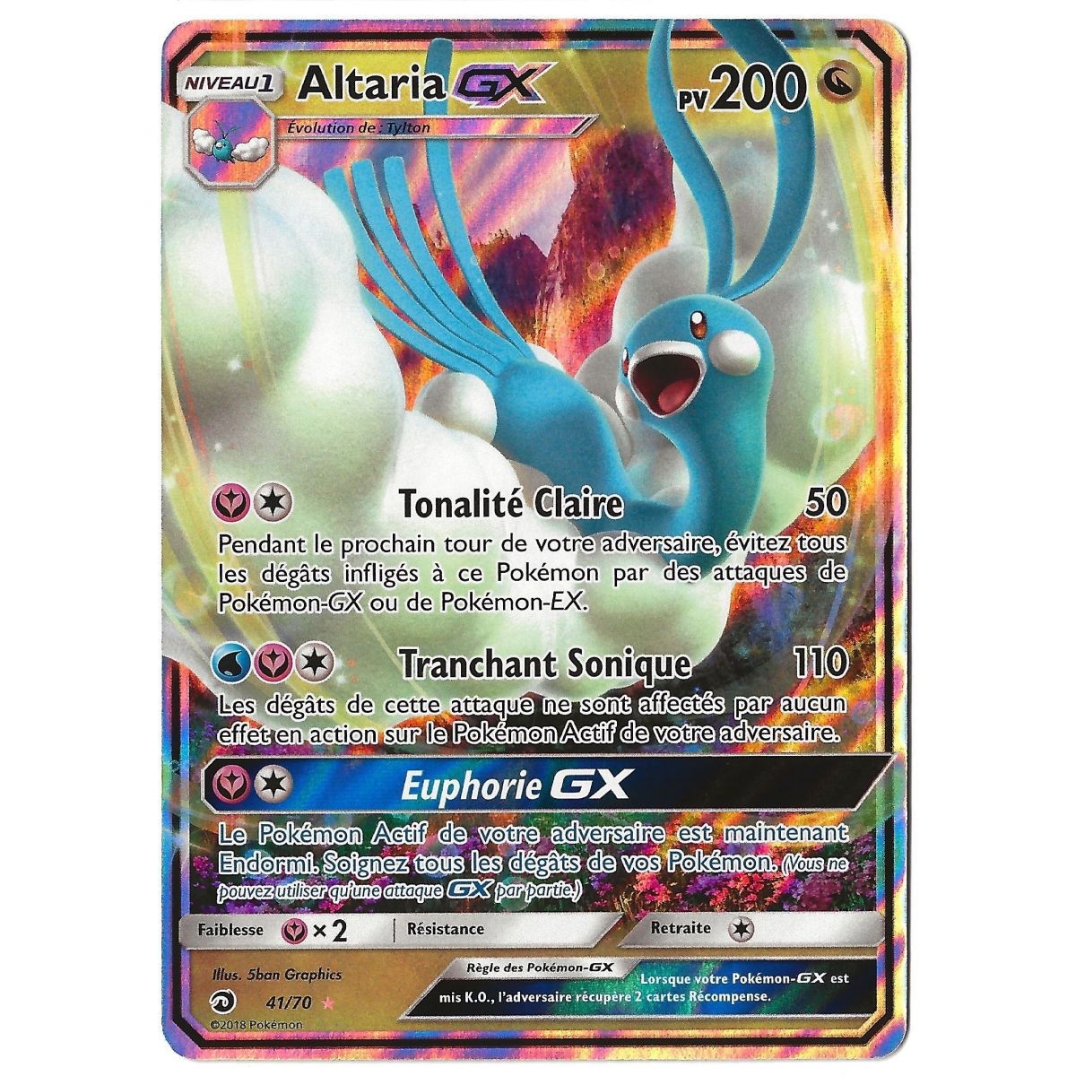 Altaria GX - Ultra Rare 41/70 - Soleil et Lune 7.5 Majesté des Dragons