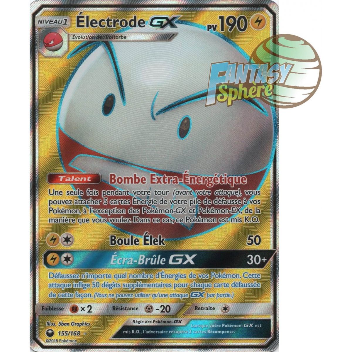 Électrode GX - Full Art Ultra Rare  155/168 - Soleil et Lune 7 Tempête Céleste