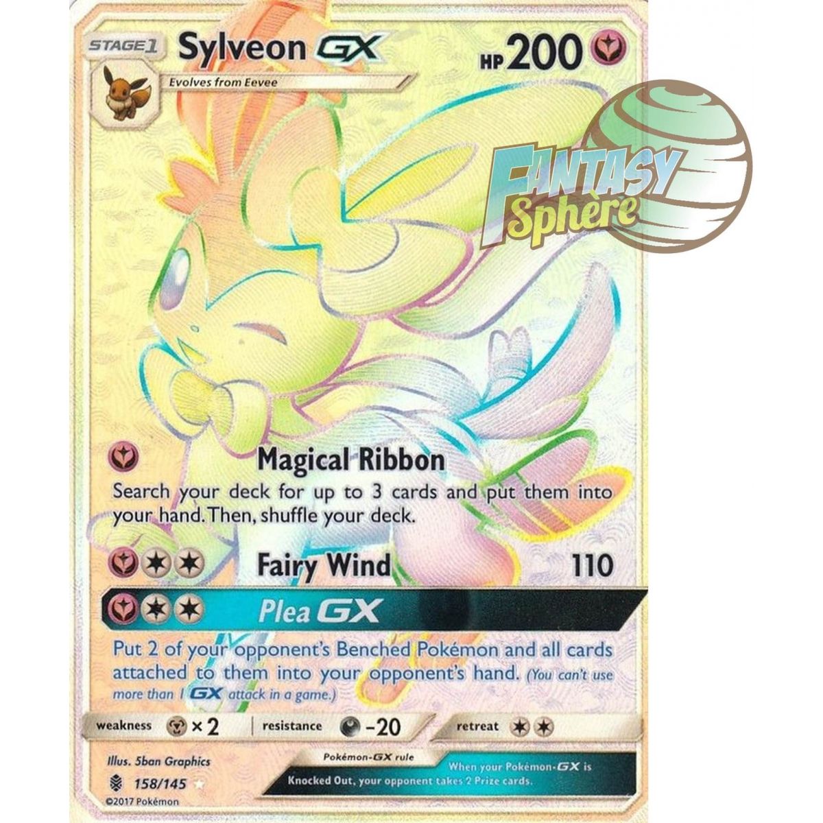 Nymphali GX - Secret Rare 158/145 - Soleil et Lune 2 Gardiens Ascendants