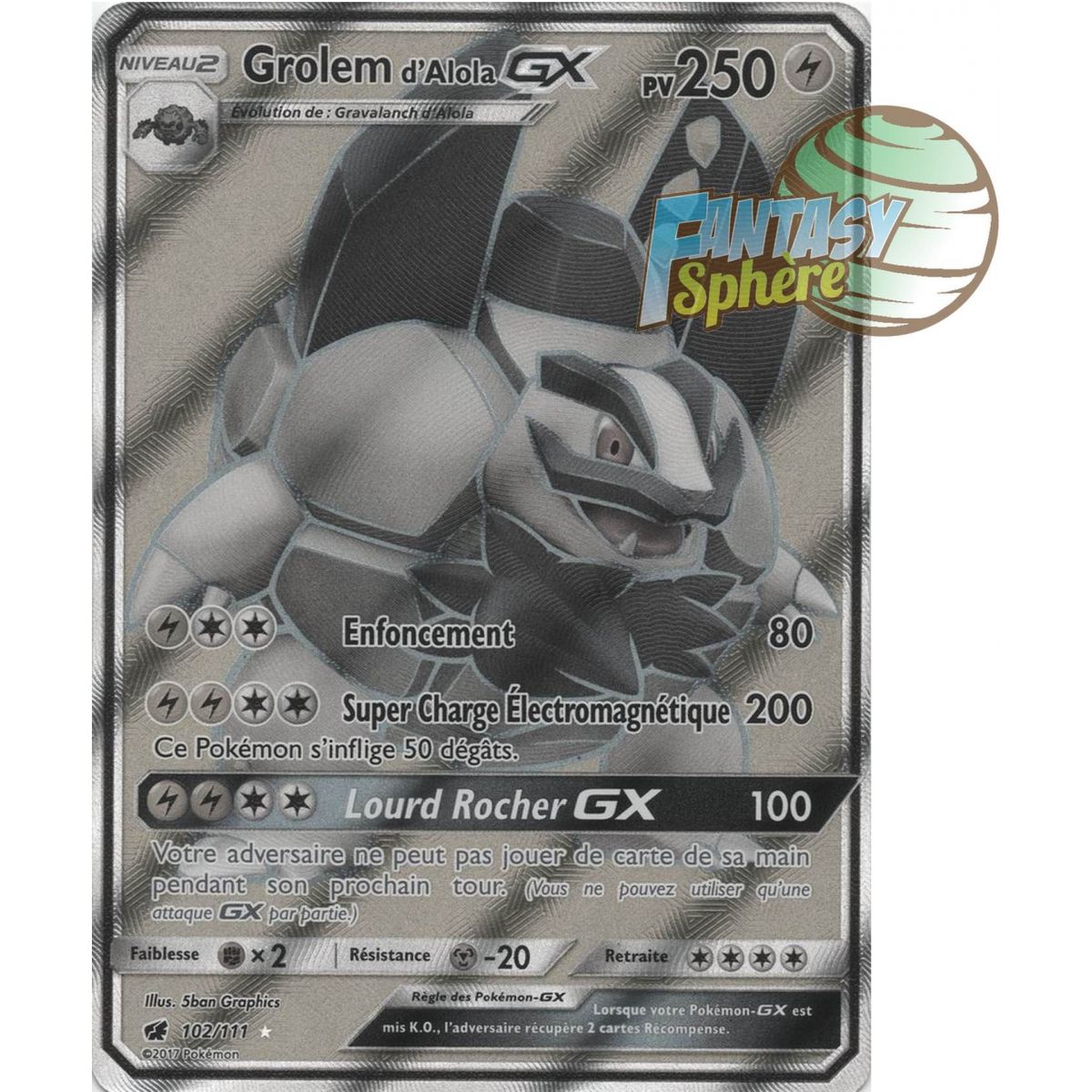 Grolem d'Alola GX - Secret Rare 113/111 - Soleil et Lune 4 Invasion Carmin