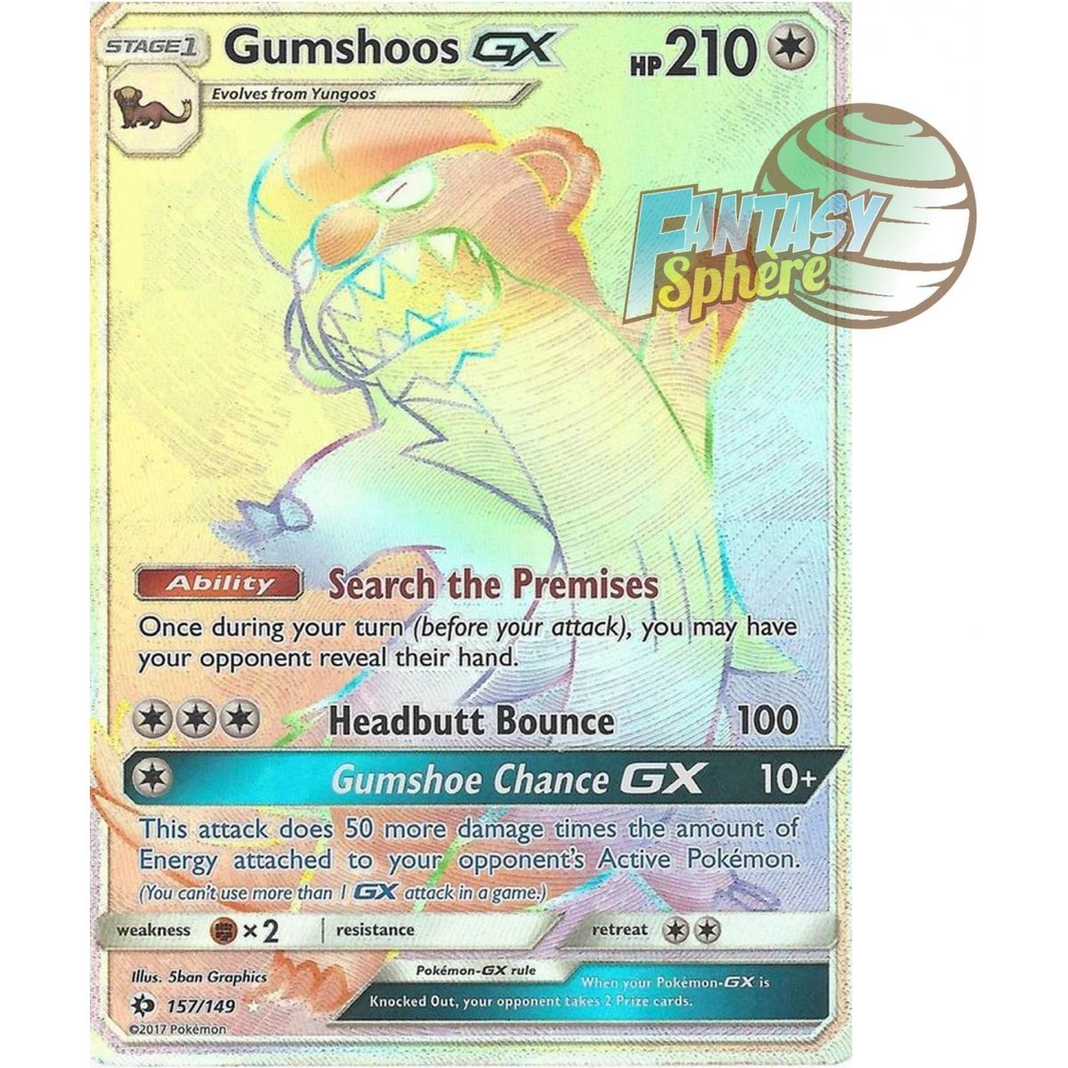 Argouste GX - Secret Rare 157/149 - Soleil et Lune 1