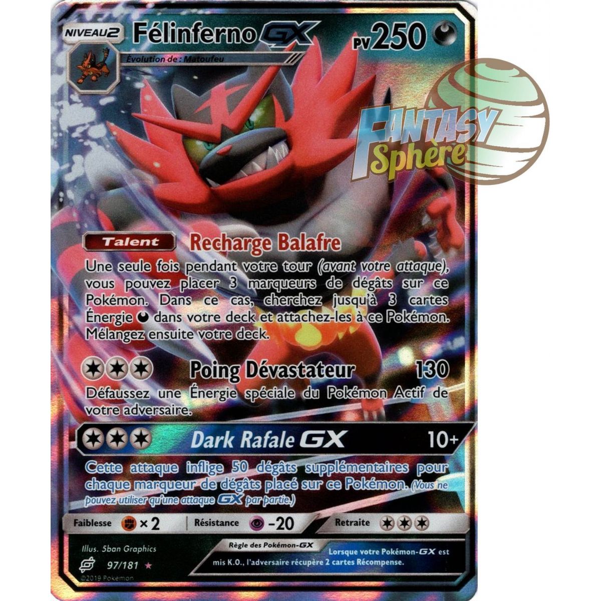 Félinferno GX - Ultra Rare 97/181 - Soleil et Lune 9 Duo de Choc