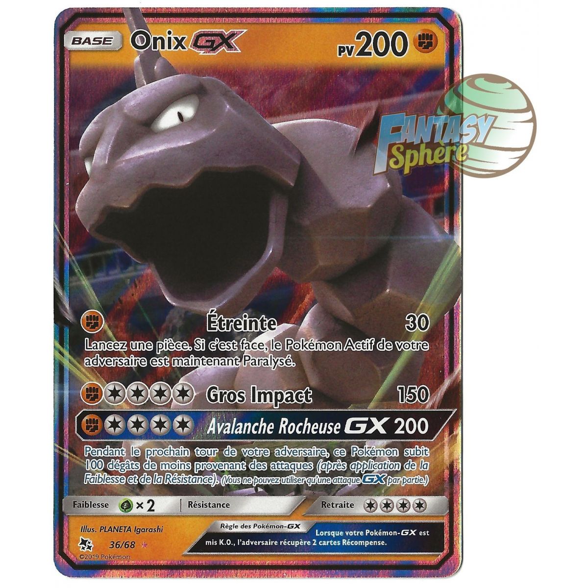 Onix GX - Ultra Rare 36/68 - Soleil et Lune 11.5 Destinees Occultes