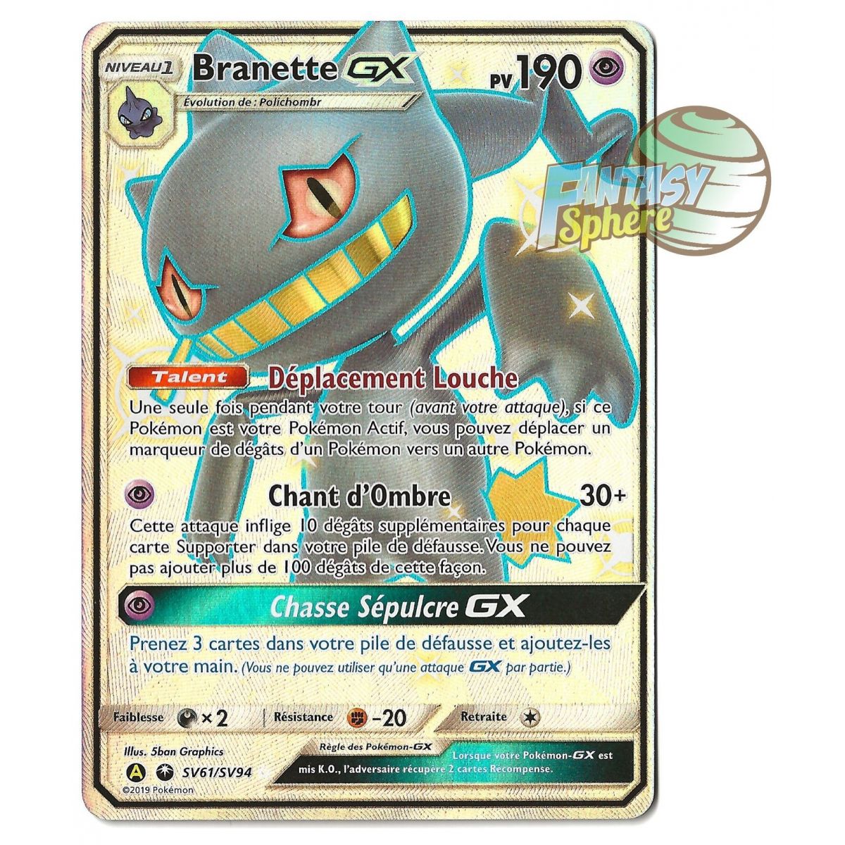 Item Branette GX - Full Art Ultra Rare SV61/SV94 - Soleil et Lune 11.5 Destinees Occultes