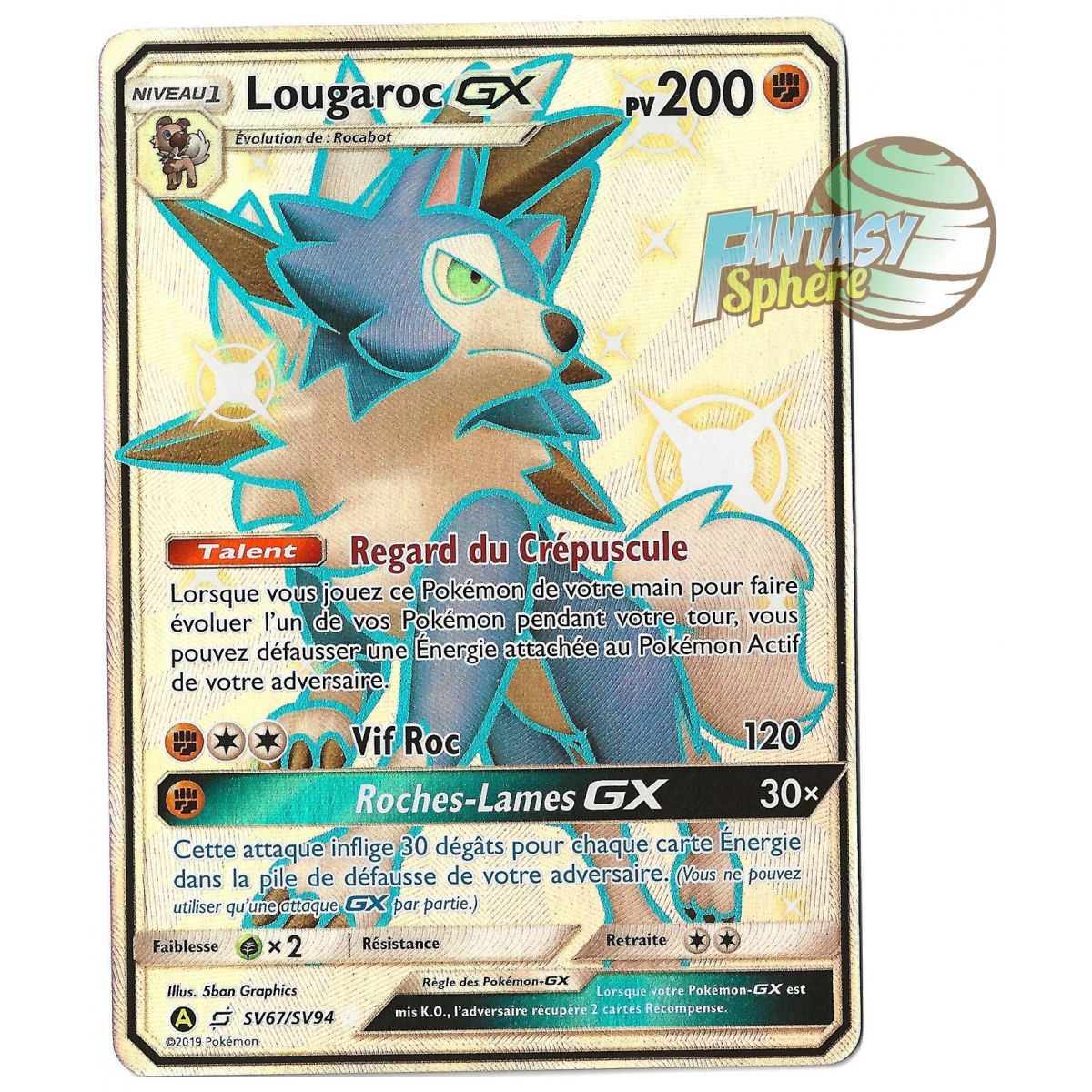 Item Lougaroc GX - Full Art Ultra Rare SV67/SV94 - Soleil et Lune 11.5 Destinees Occultes