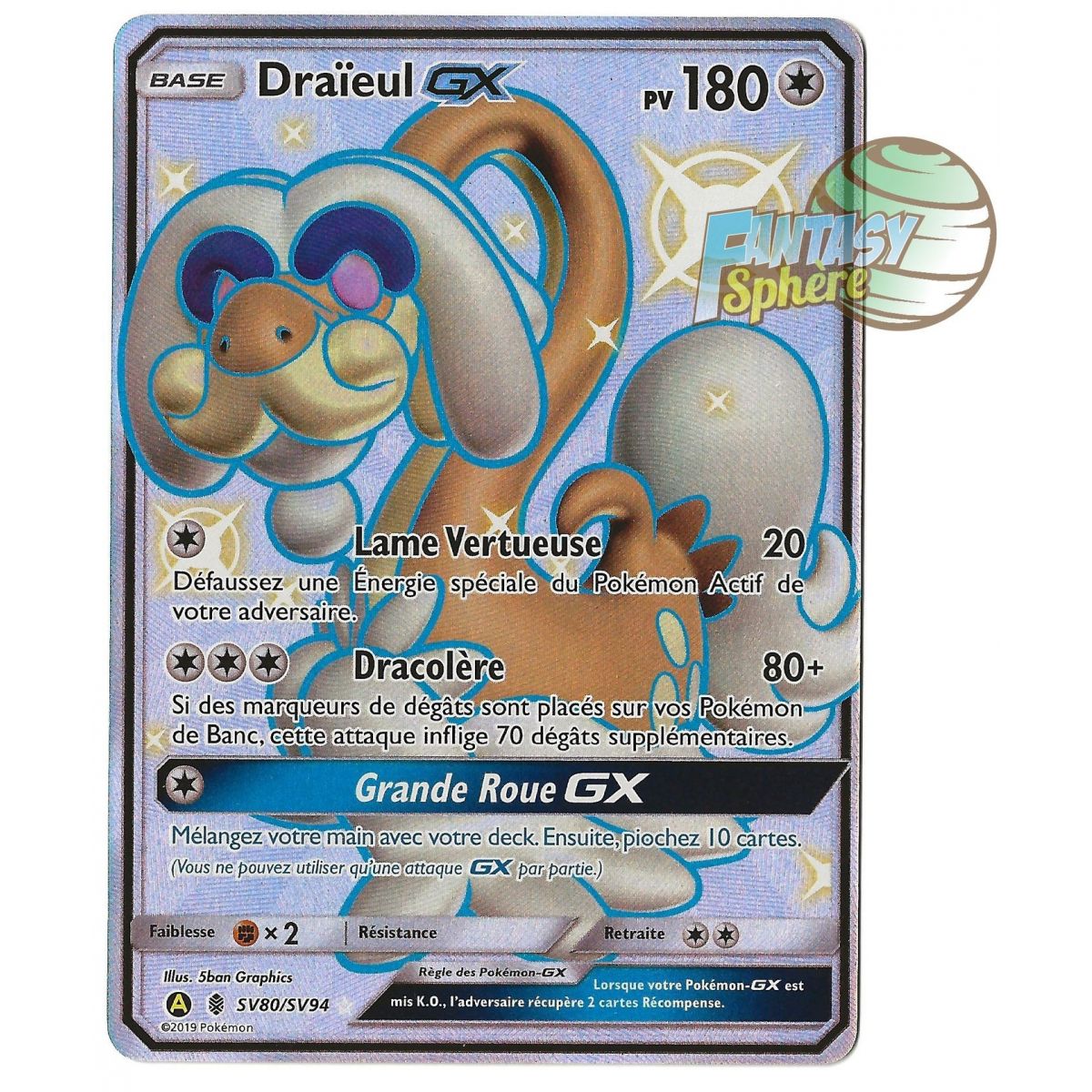 Draïeul GX - Full Art Ultra Rare SV80/SV94 - Soleil et Lune 11.5 Destinees Occultes