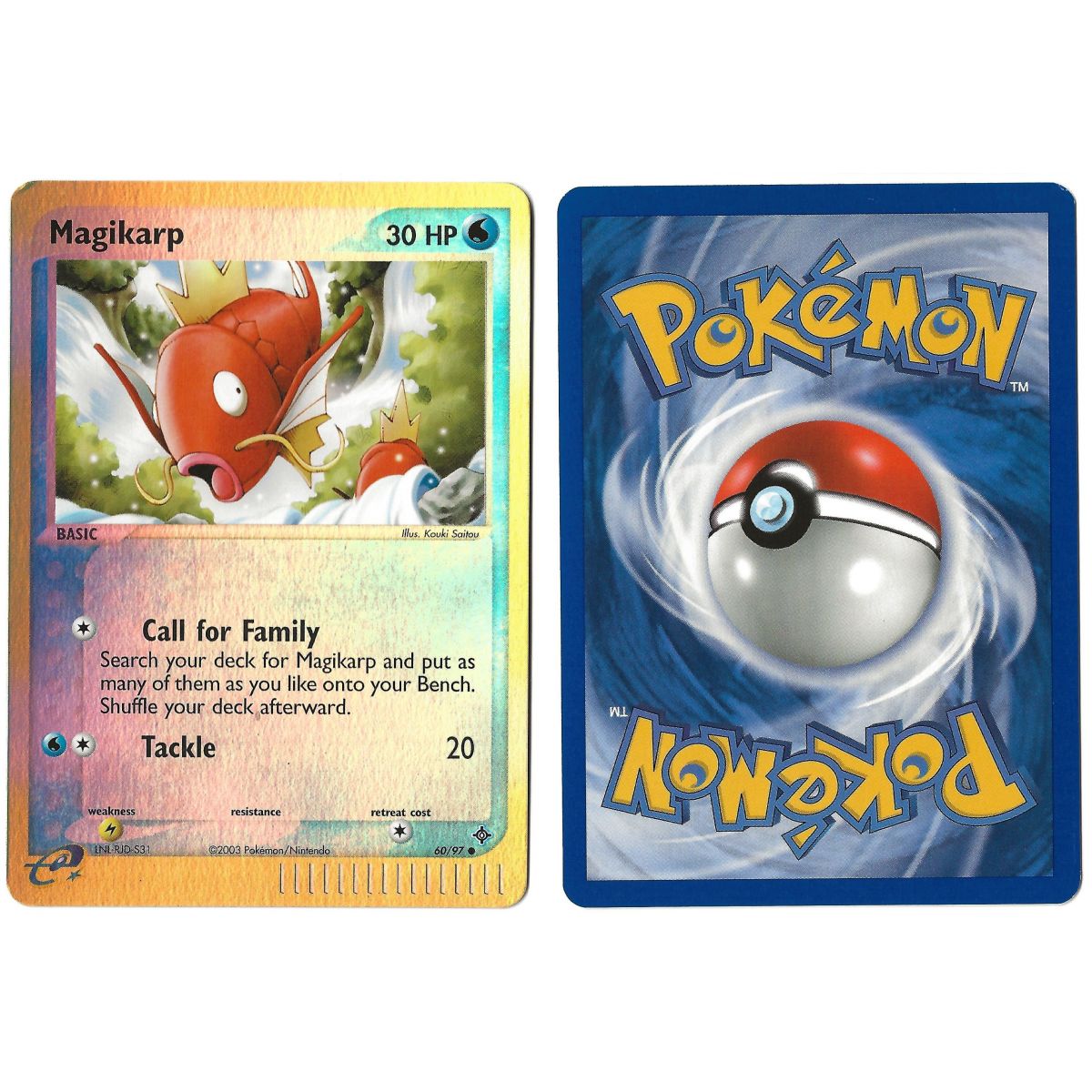 Magikarp (1) 60/97 EX Dragon Reverse Unlimited Anglais Voir Scan