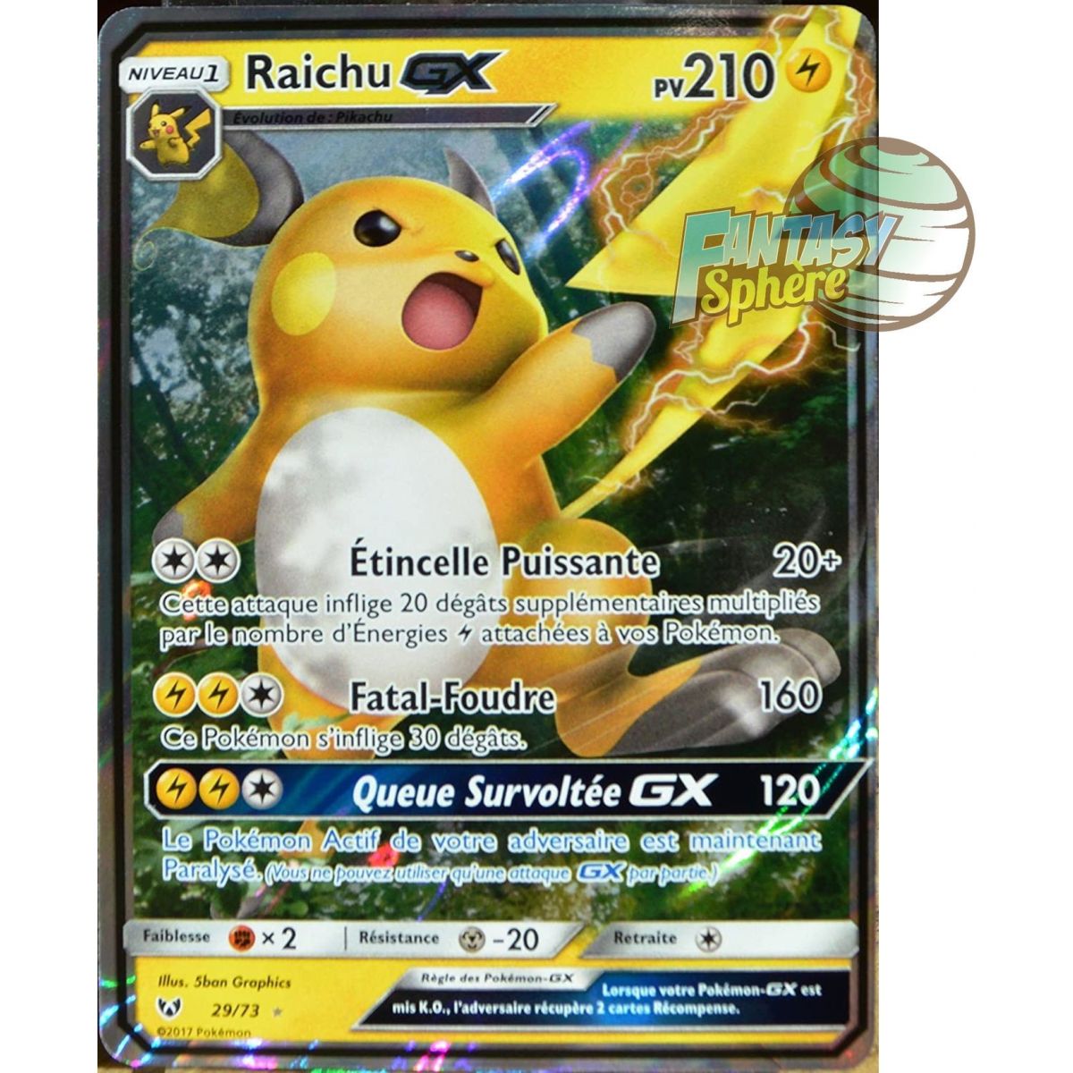 Raichu GX - Ultra Rare 29/73 - Soleil et Lune 3.5 Légendes Brillantes