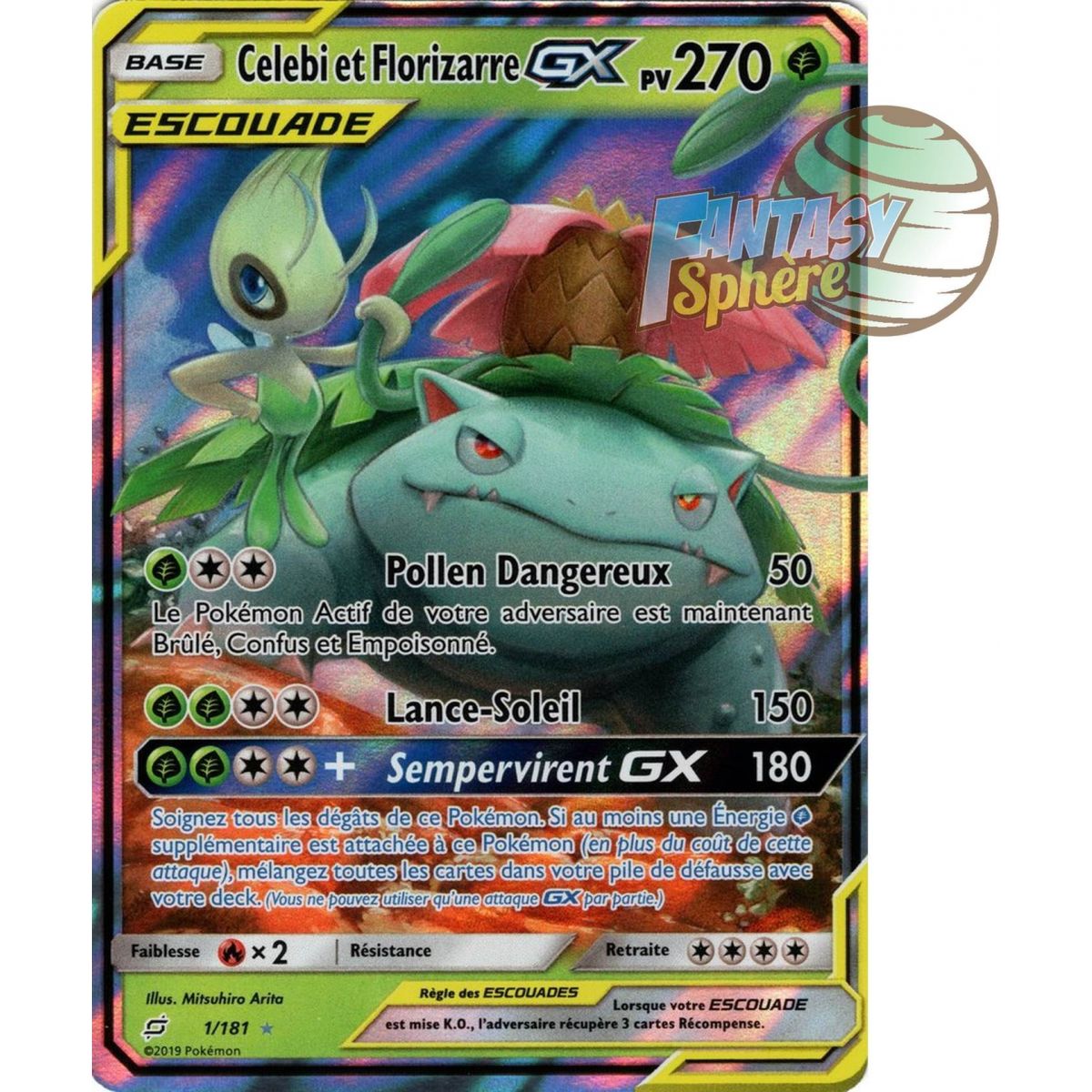 Celebi & Florizarre GX - Ultra Rare 1/181 - Soleil et Lune 9 Duo de Choc