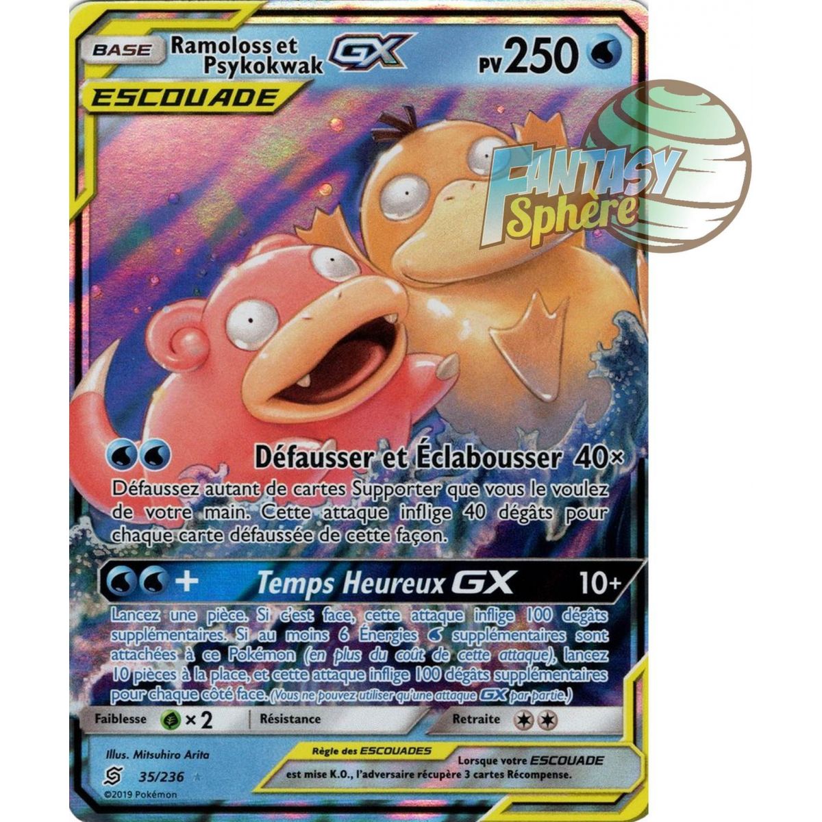 Ramoloss et Psykokwak GX - Ultra Rare 35/236 - Soleil et Lune 11 Harmonie des Esprits