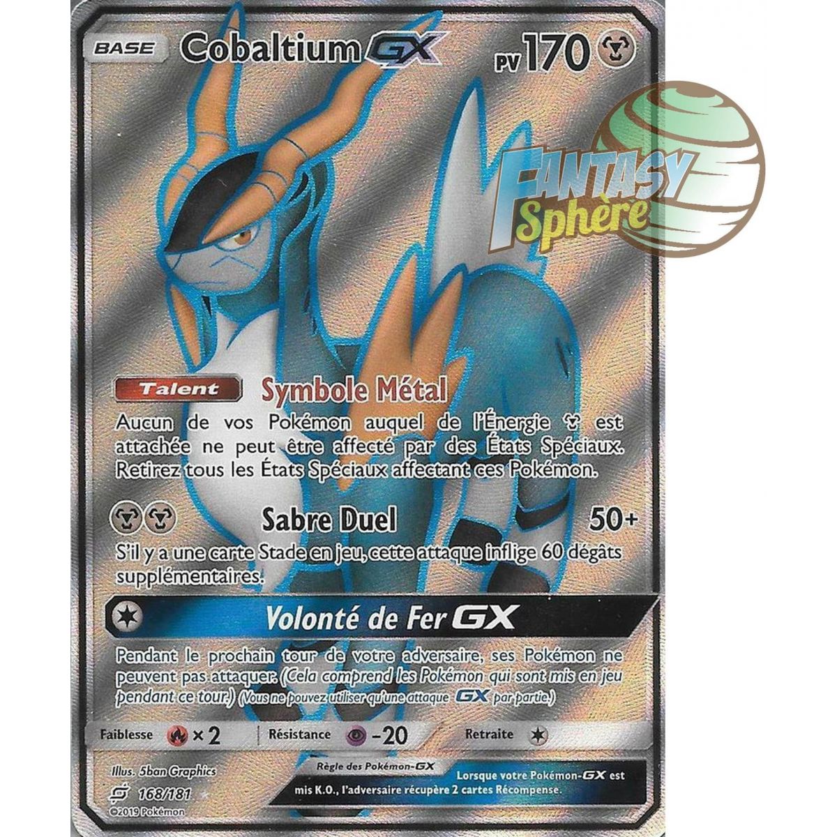 Cobaltium GX - Full Art Ultra Rare  168/181 - Soleil et Lune 9 Duo de Choc