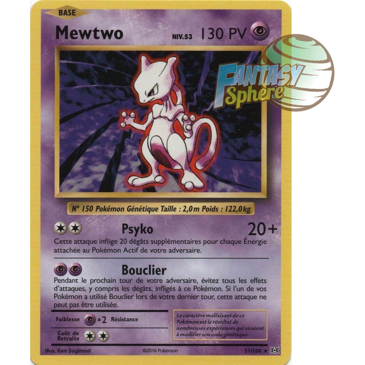 Item Mewtwo - Rare 51/108 - XY 12 Évolutions