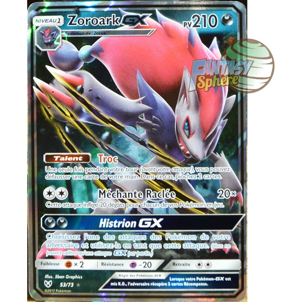 Zoroark GX - Ultra Rare 53/73 - Soleil et Lune 3.5 Légendes Brillantes