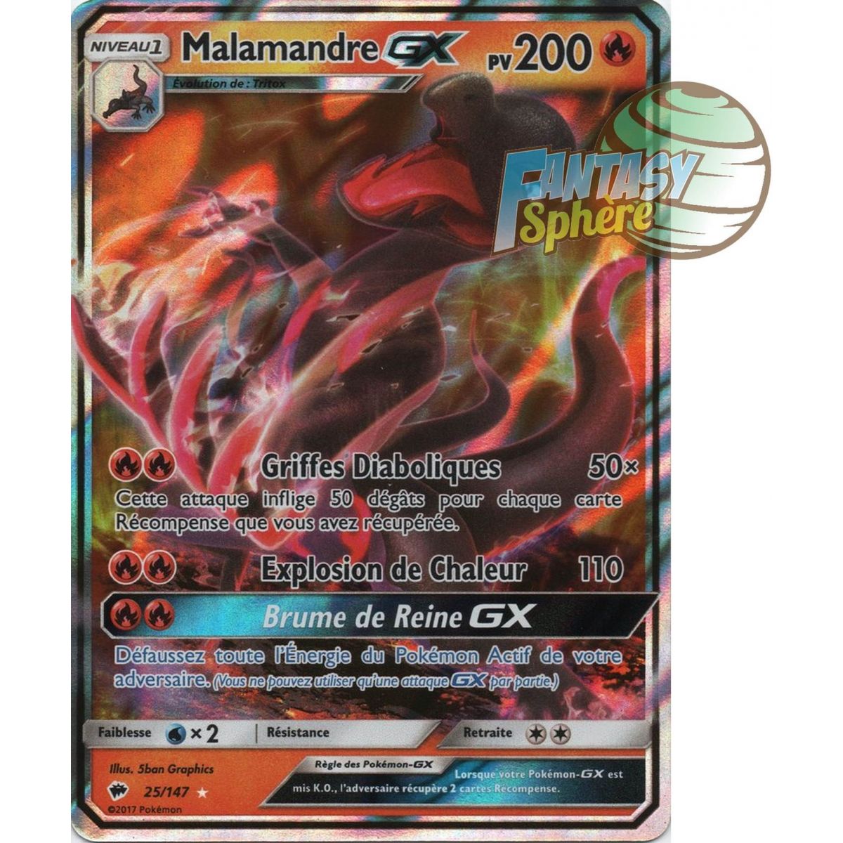 Item Malamandre GX - Ultra Rare 25/147 - Soleil et Lune 3 Ombres Ardentes