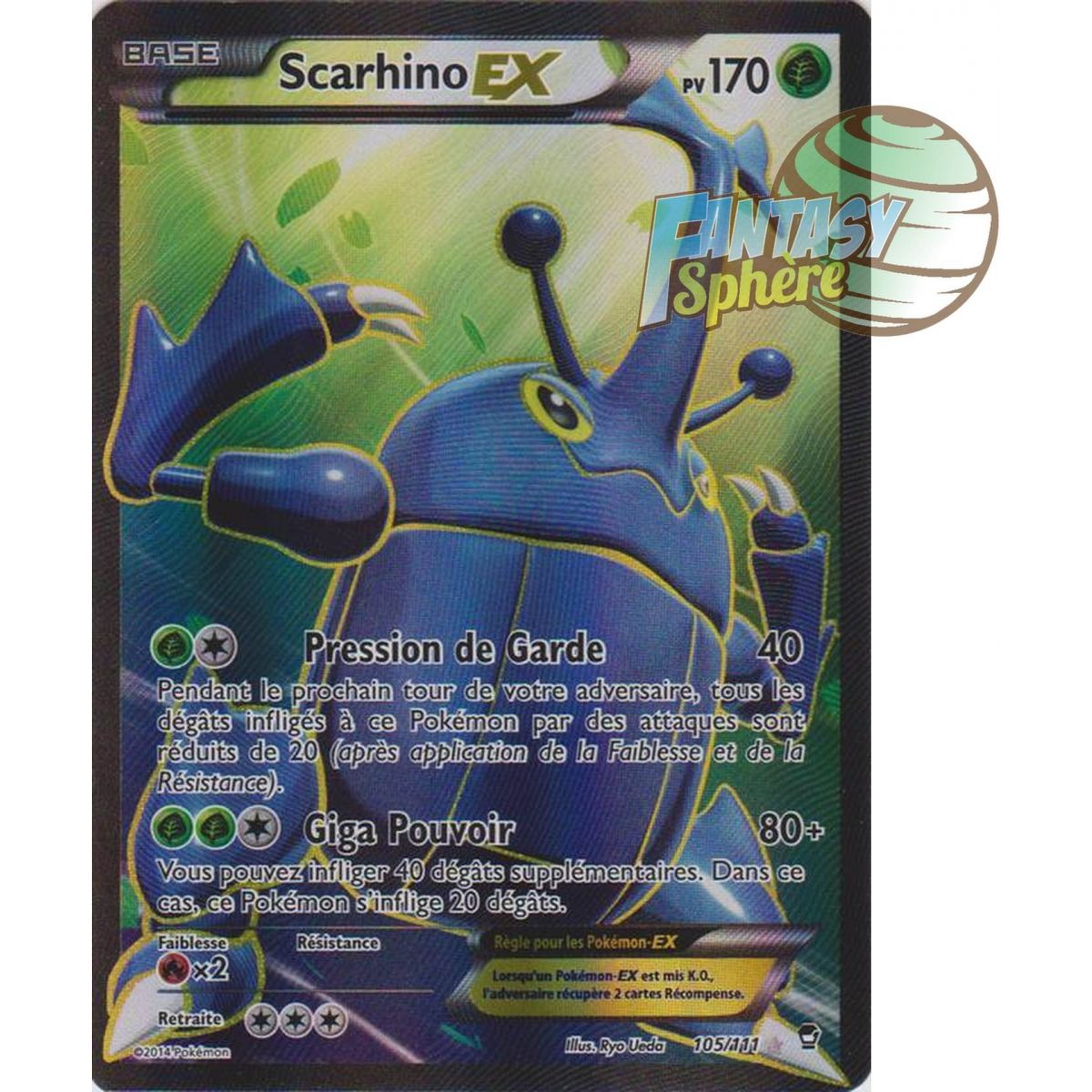 Scarhino-EX - Full Art Ultra Rare  105/111 - XY 3 Poings Furieux