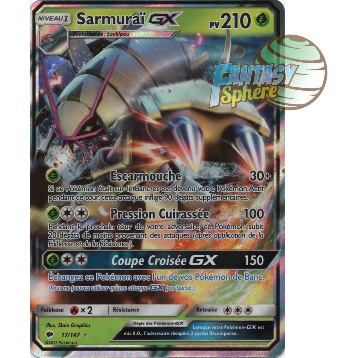 Sarmuraï GX - Ultra Rare 17/147 - Soleil et Lune 3 Ombres Ardentes