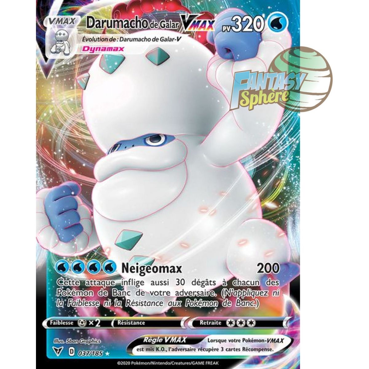 Darumacho de Galar VMAX - Full Art Ultra Rare  37/185 - Epee et Bouclier 4 Voltage Eclatant