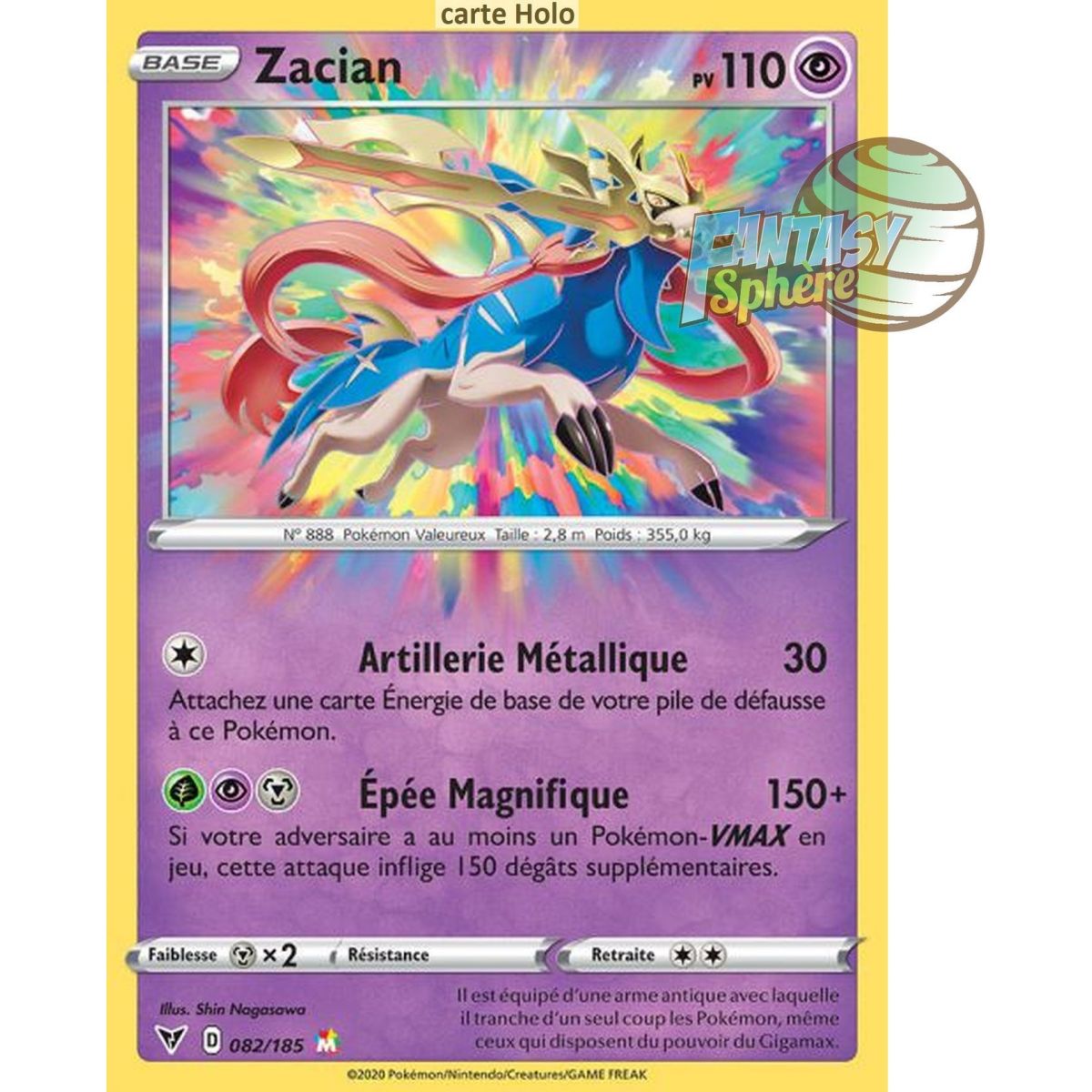 Zacian - Amazing Rare 82/185 - Epee et Bouclier 4 Voltage Eclatant