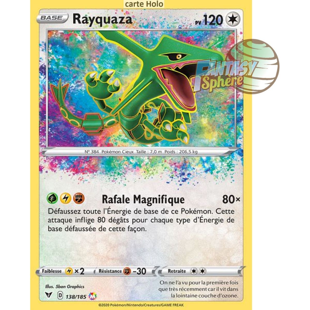 Rayquaza - Amazing Rare 138/185 - Epee et Bouclier 4 Voltage Eclatant