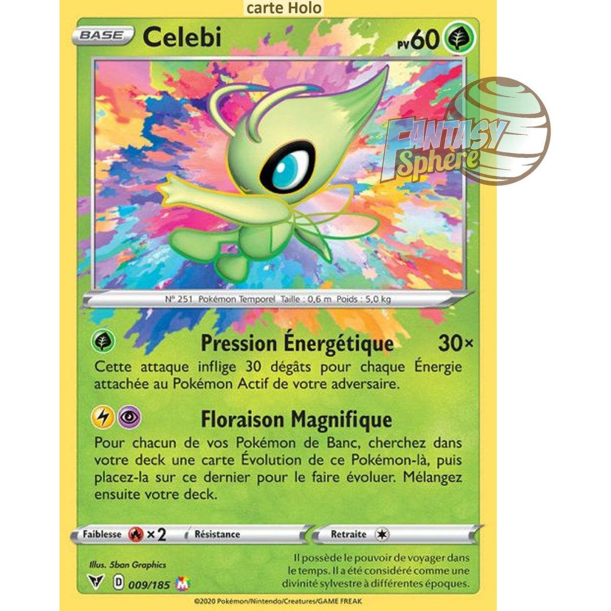 Celebi - Amazing Rare 9/185 - Epee et Bouclier 4 Voltage Eclatant