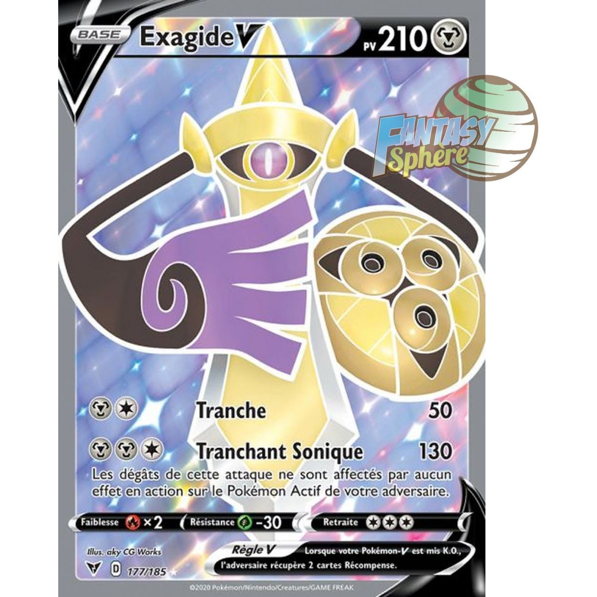 Exagide V - Full Art Ultra Rare  177/185 - Epee et Bouclier 4 Voltage Eclatant