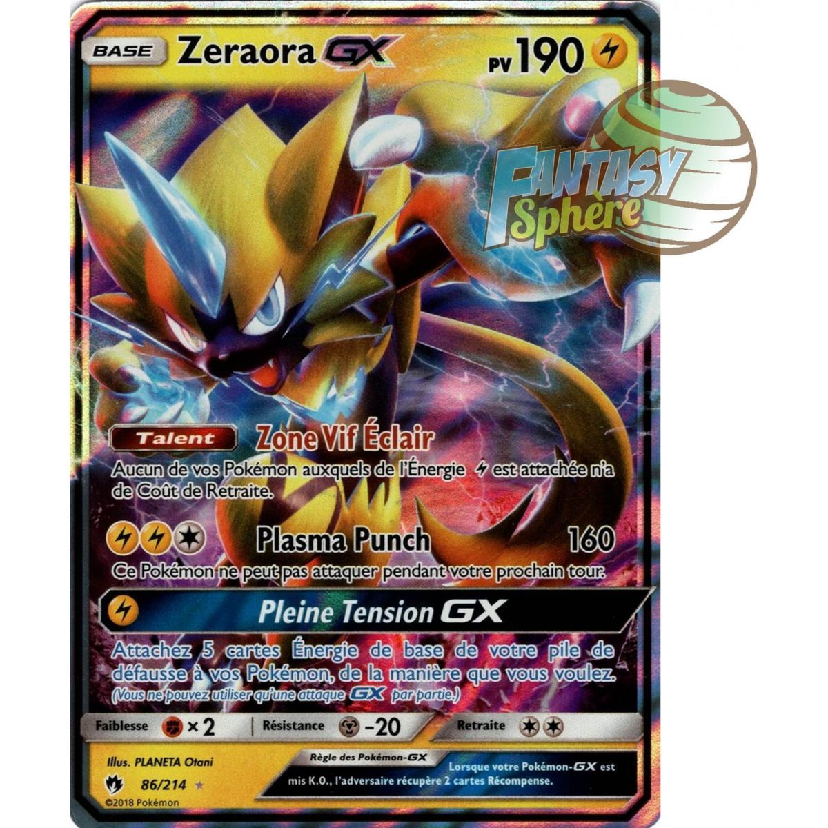 Item Zeraora GX - Ultra Rare 86/214 - Soleil et Lune 8 Tonnerre Perdu