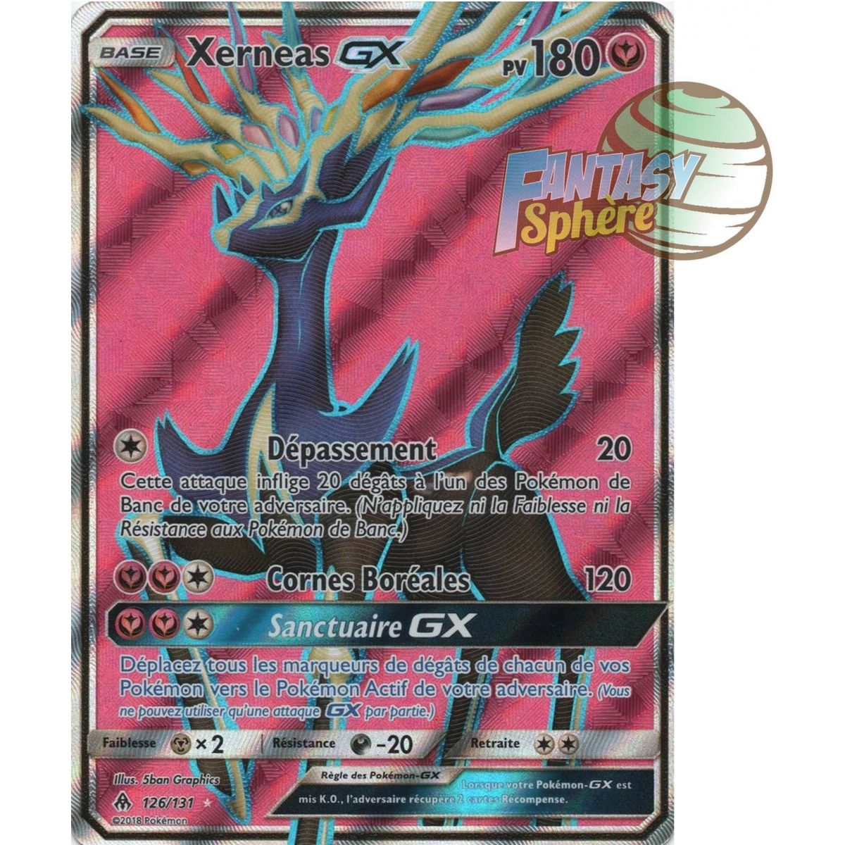 Xerneas GX - Full Art Ultra Rare  126/131 - Soleil et Lune 6 Lumière Interdite