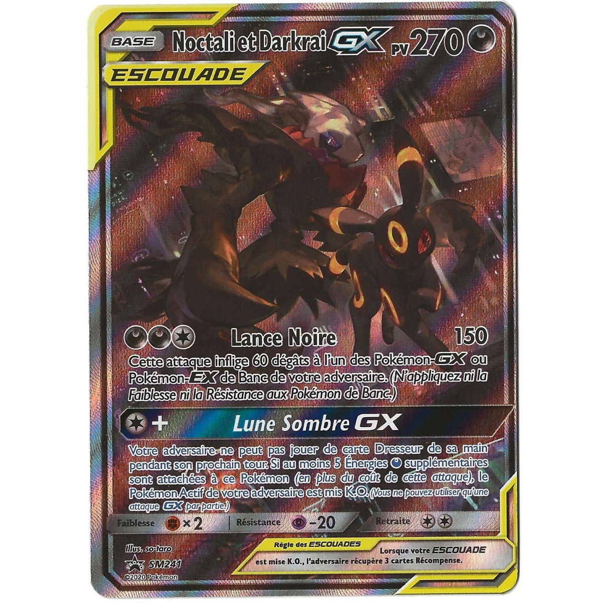 Noctali et Darkrai GX - Full Art Ultra Rare - SM241