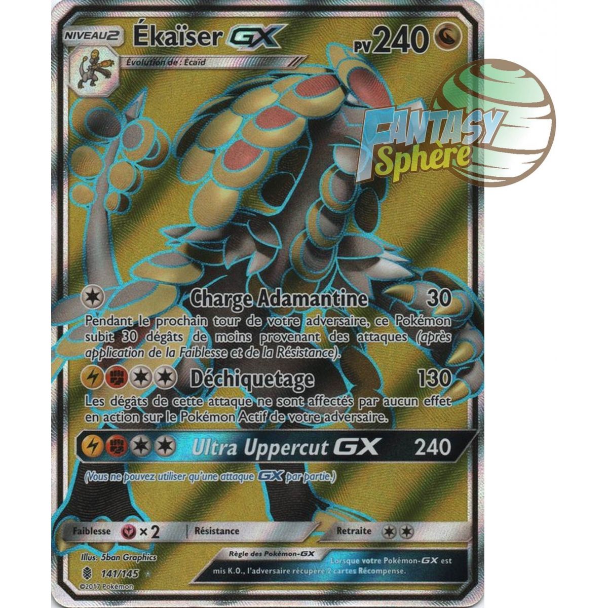 Carte pokemon Zeraora gx brillante 190 pv 86/214 soleil et lune