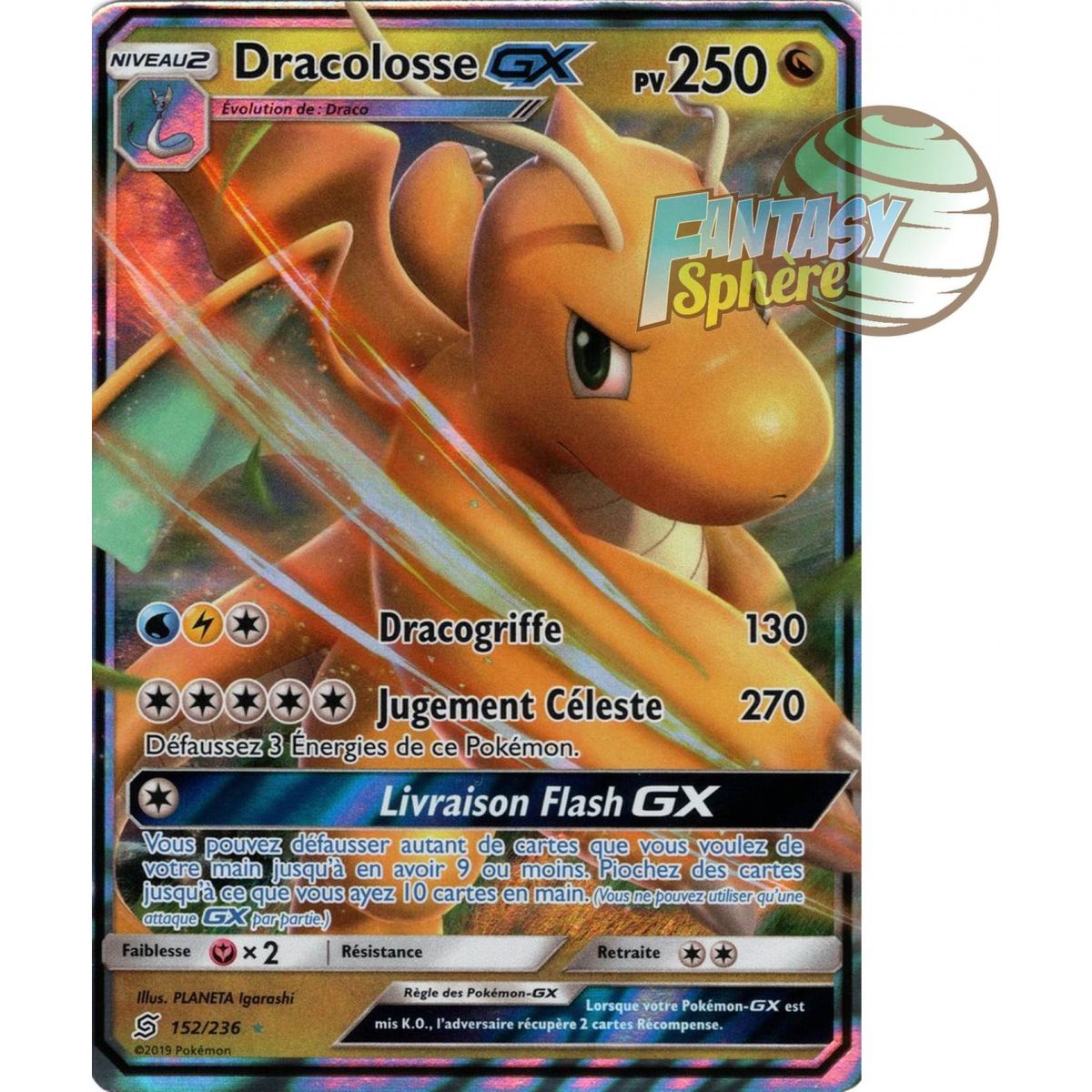 Dracolosse GX - Ultra Rare 152/236 - Soleil et Lune 11 Harmonie des Esprits