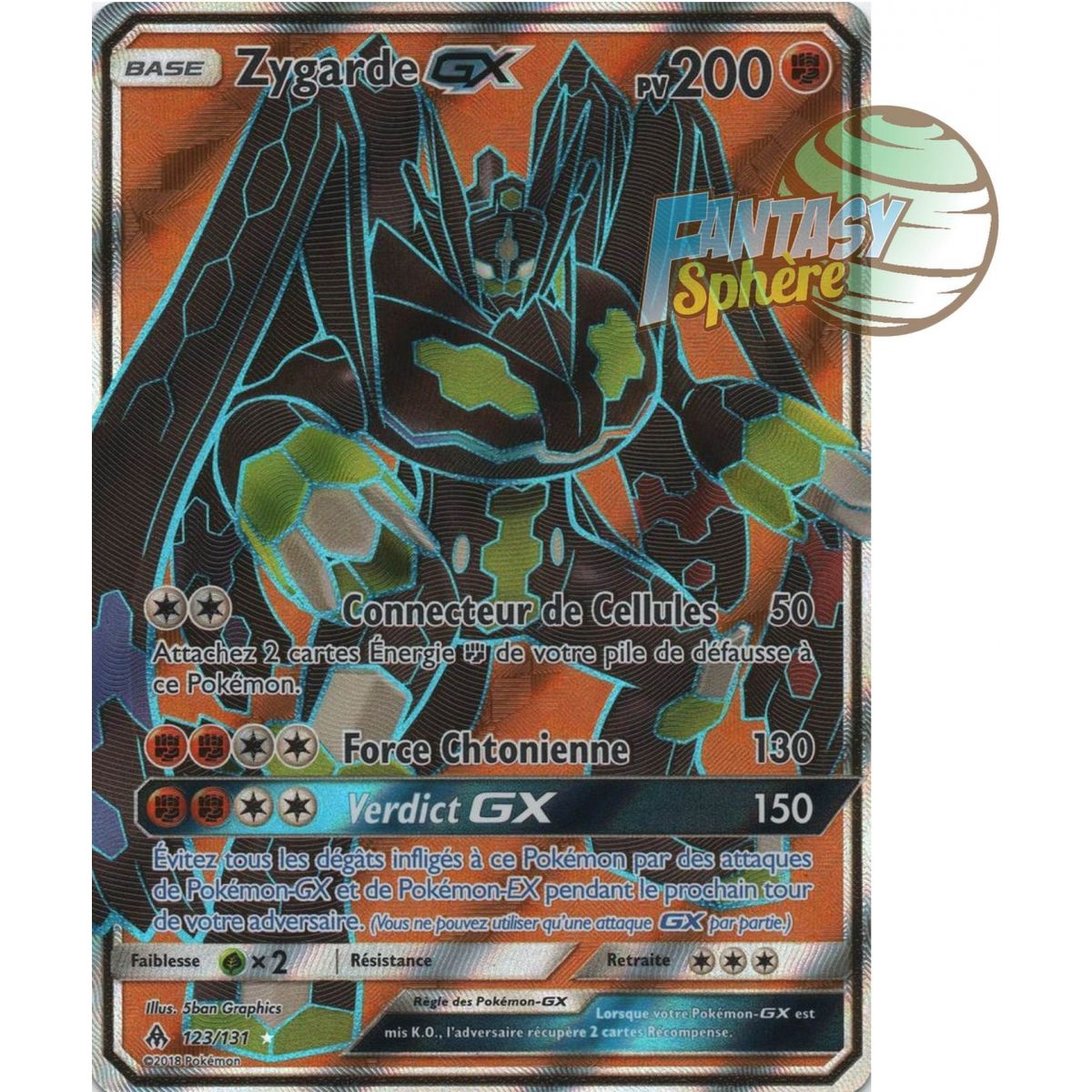 Item Zygarde GX - Full Art Ultra Rare  123/131 - Soleil et Lune 6 Lumière Interdite