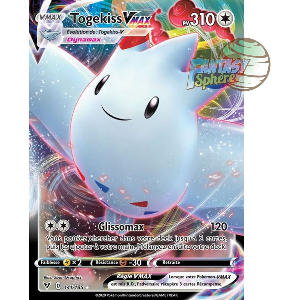 Togekiss VMAX - Full Art Ultra Rare  141/185 - Epee et Bouclier 4 Voltage Eclatant