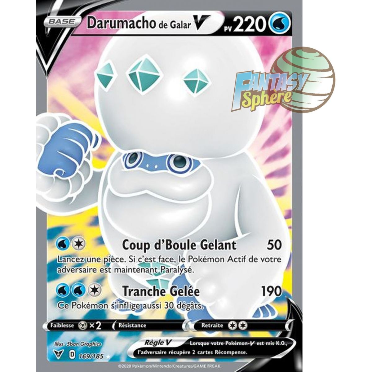 Darumacho de Galar V - Full Art Ultra Rare  169/185 - Epee et Bouclier 4 Voltage Eclatant