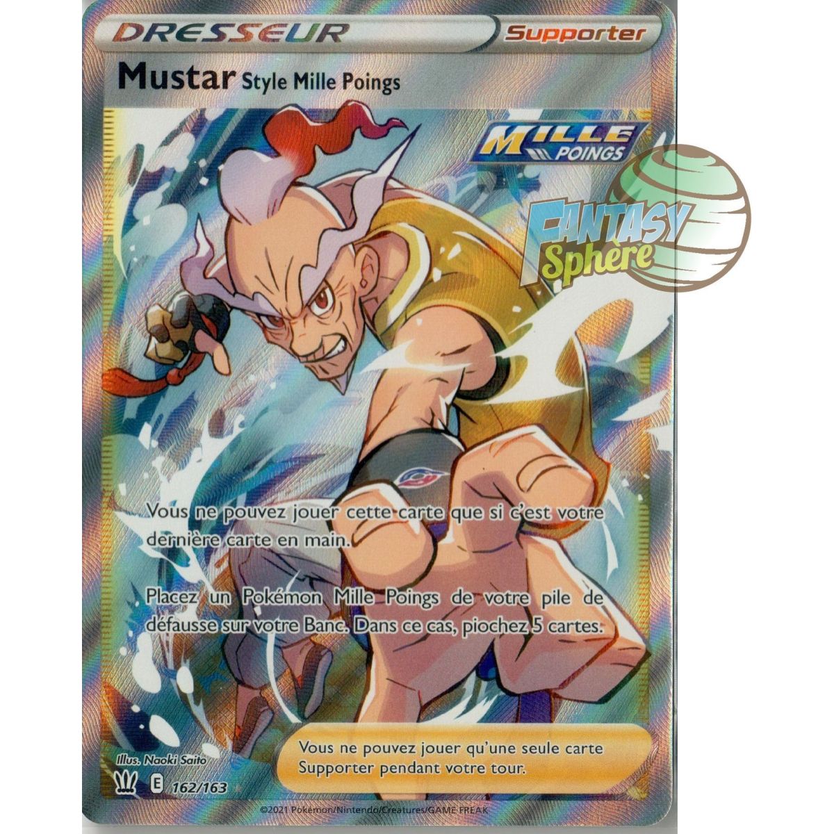 Mustar Style Mille Poings - Full Art Ultra Rare 162/163 - Epee et Bouclier Style de Combat