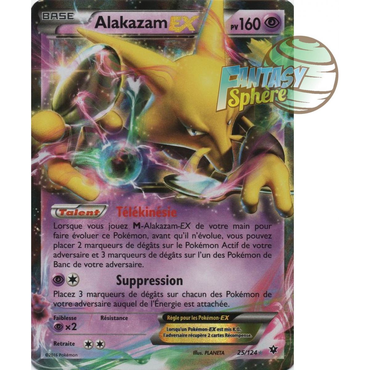 Alakazam EX - Ultra Rare 25/124 - XY 10 Impact des Destins