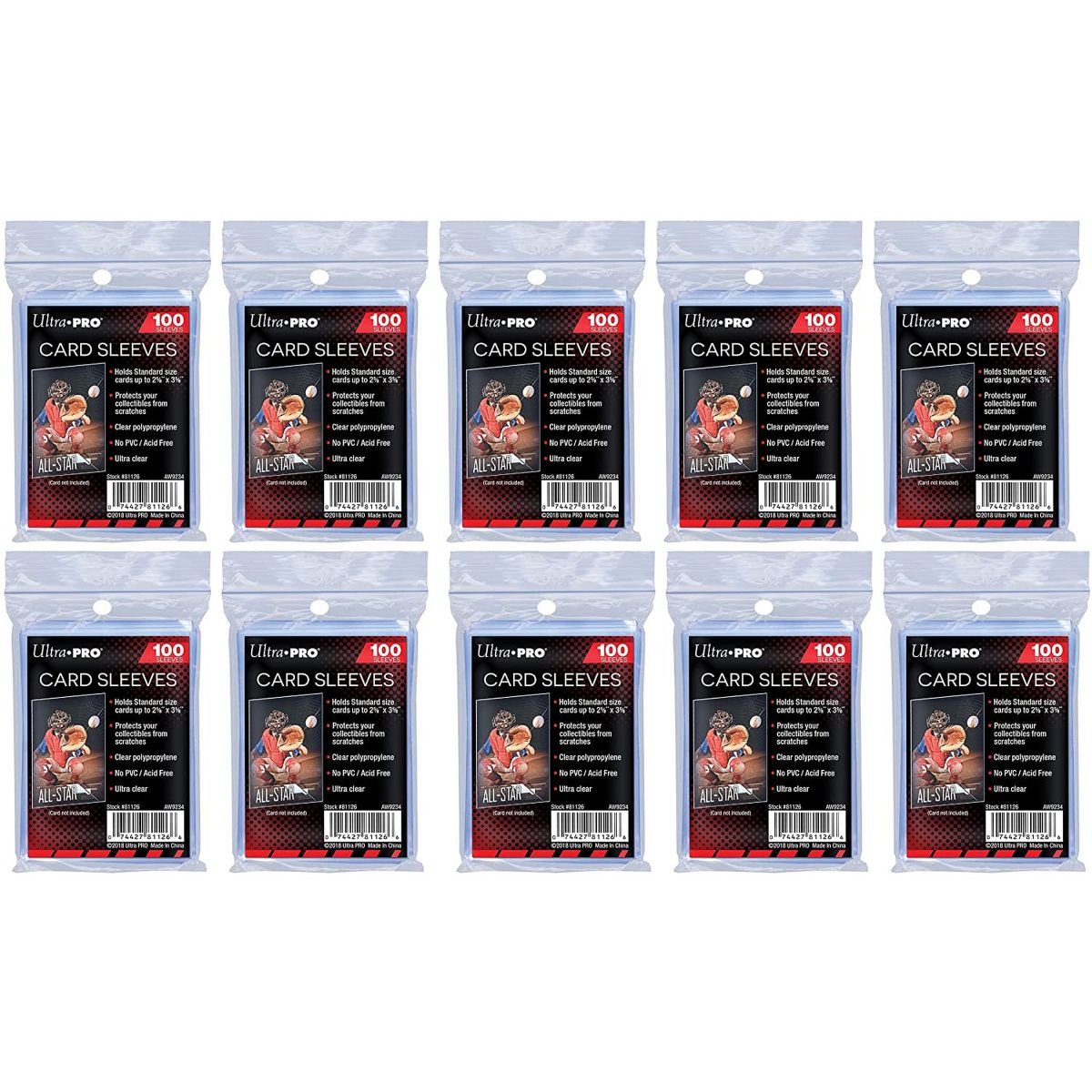 Ultra Pro - Pack - Protèges Cartes - Standard - Souple / Soft Sleeves (1000)