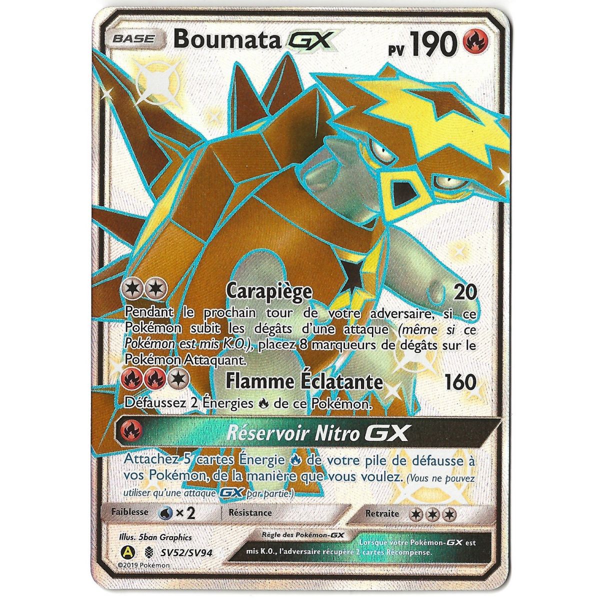 Boumata GX - Full Art Ultra Rare SV52/SV94 - Soleil et Lune 11.5 Destinees Occultes