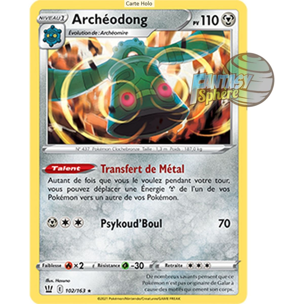 Archéodong - Holo Rare 102/163_H - Epee et Bouclier Style de Combat