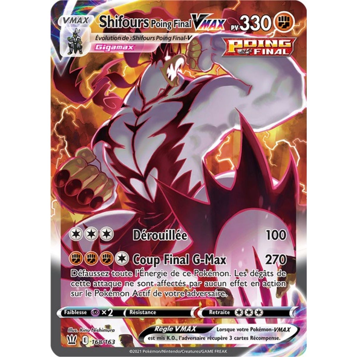 Shifours Poing Final VMAX - Secret Rare 168/163 - Epee et Bouclier Style de Combat