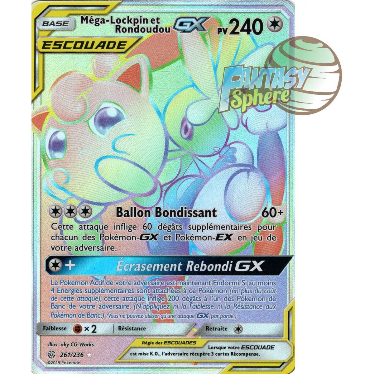Méga-Lockpin et Rondoudou GX - Secret Rare 261/236 - Soleil et Lune 12 Éclipse Cosmique