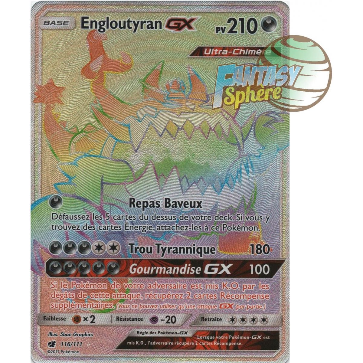 Engloutyran GX - Secret Rare 116/111 - Soleil et Lune 4 Invasion Carmin