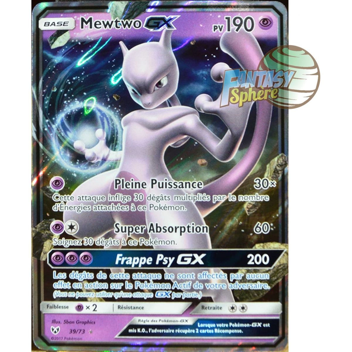 Mewtwo GX - Ultra Rare 39/73 - Soleil et Lune 3.5 Légendes Brillantes