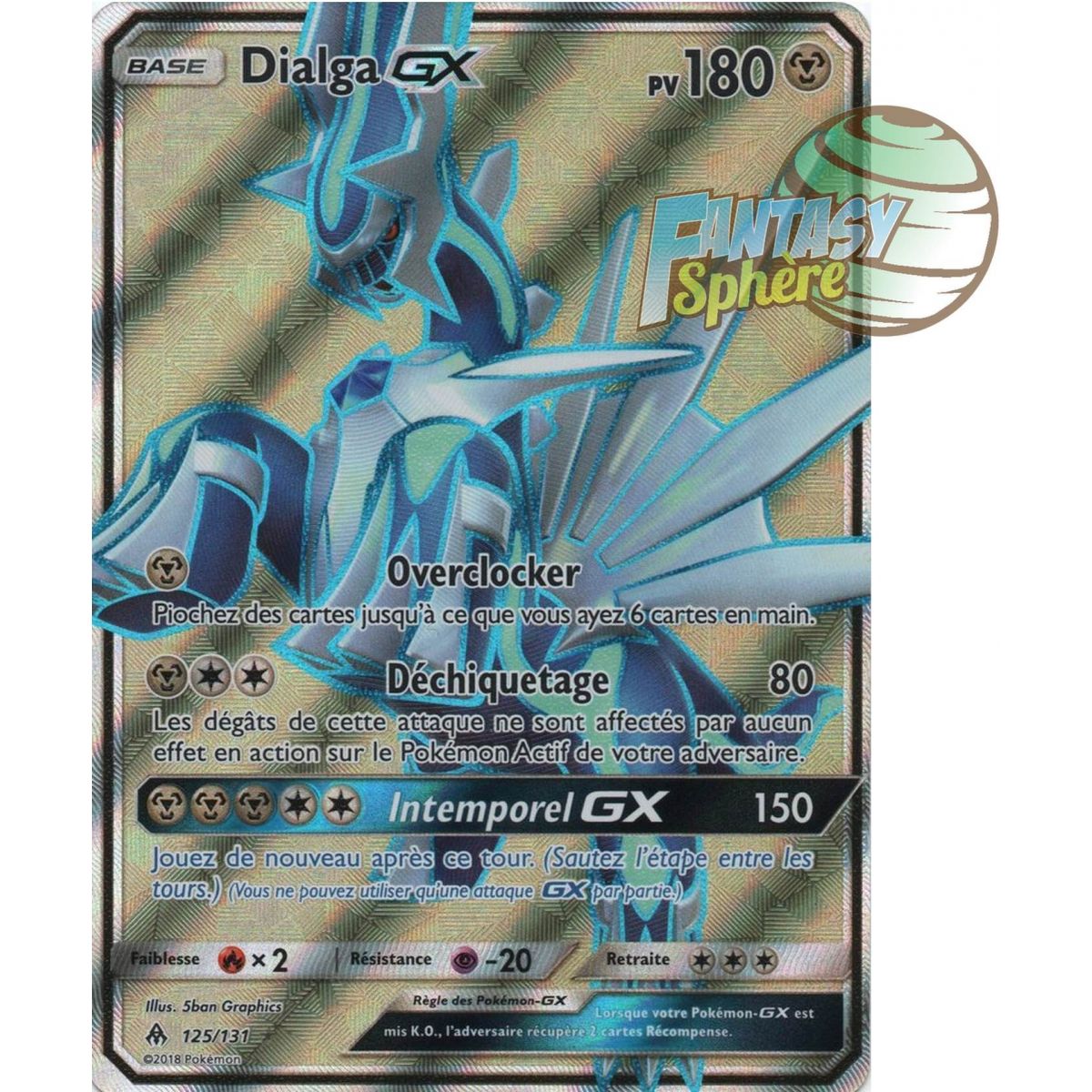 Dialga GX - Full Art Ultra Rare  125/131 - Soleil et Lune 6 Lumière Interdite