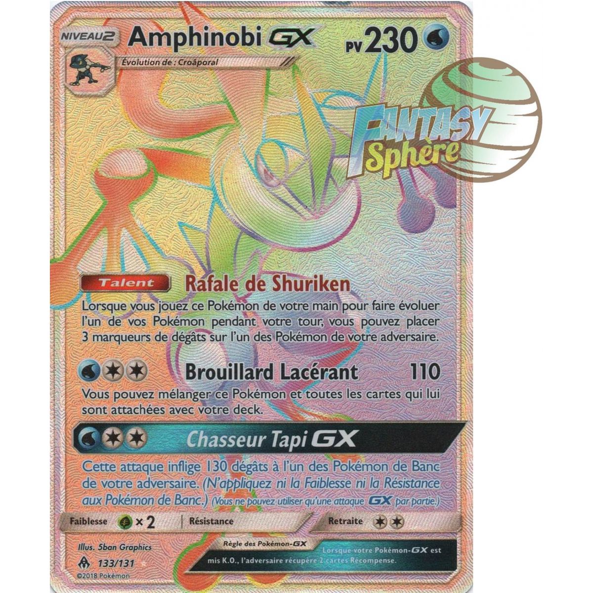 Amphinobi GX - Secret Rare 133/131 - Soleil et Lune 6 Lumière Interdite