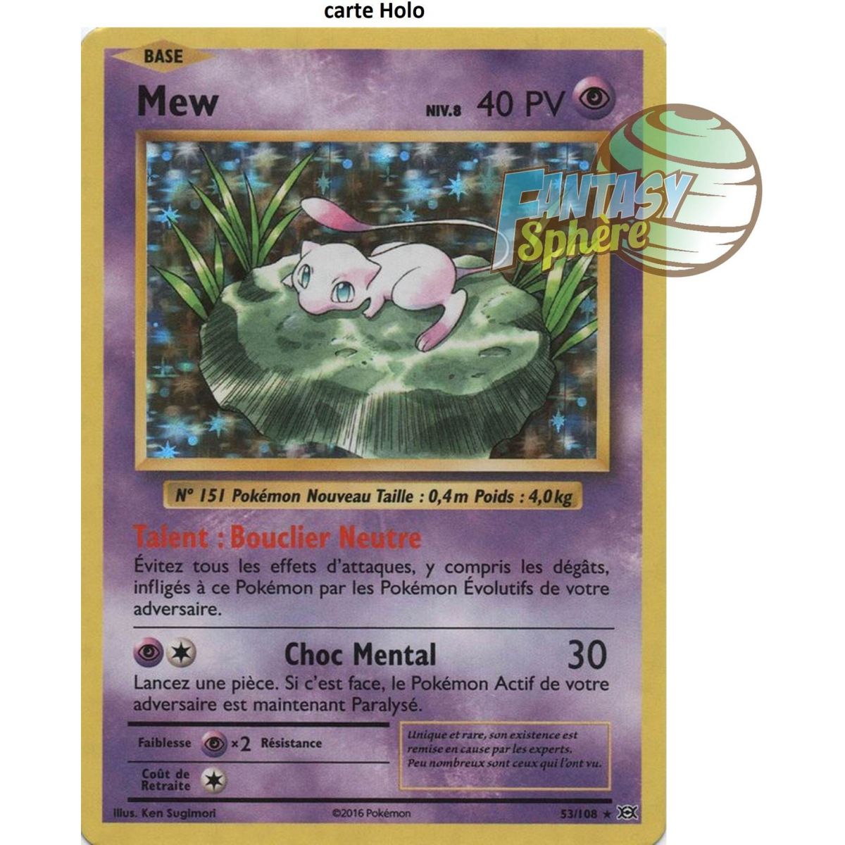 Mew - Holo Rare 53/108 - XY 12 Évolutions