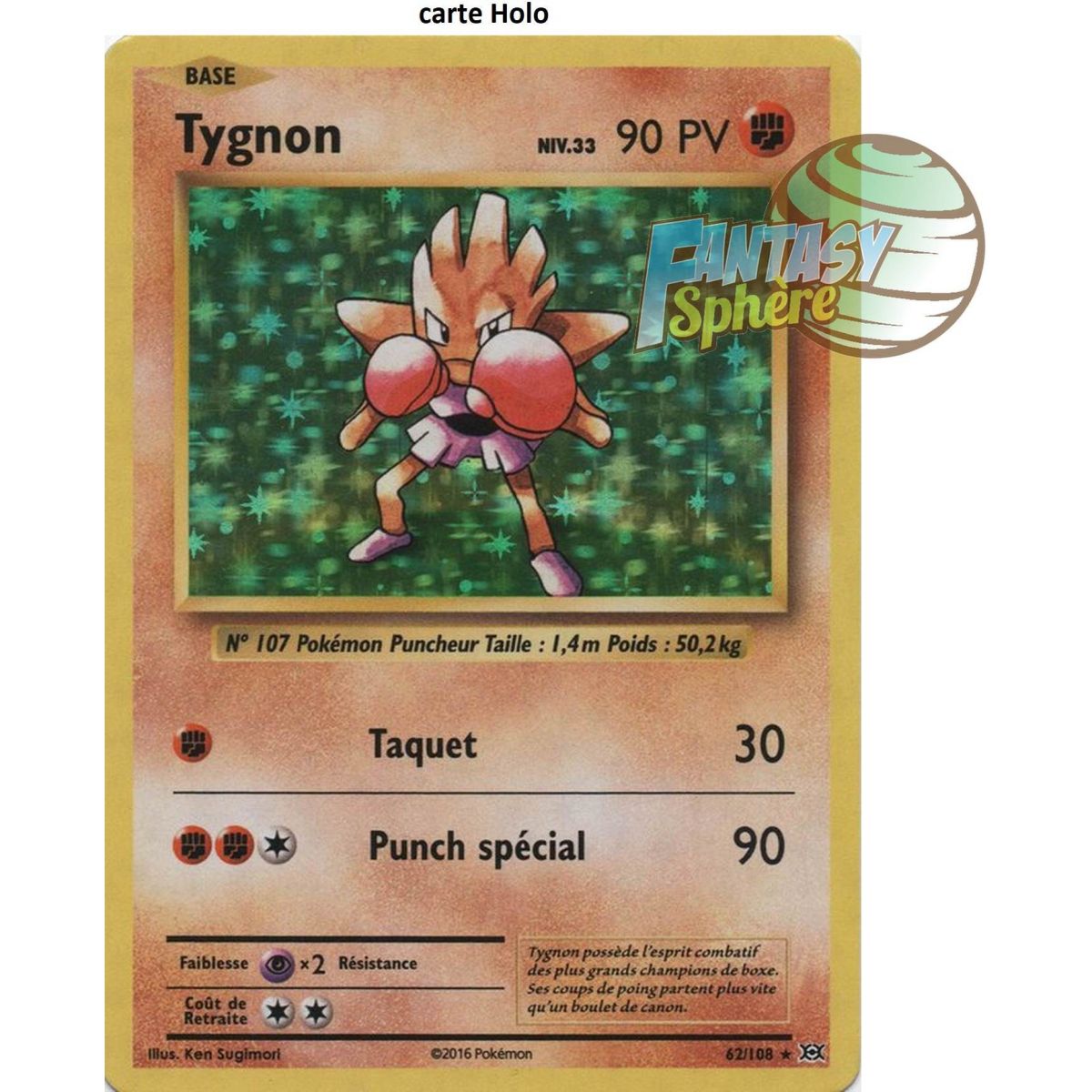 Tygnon - Holo Rare 62/108 - XY 12 Évolutions