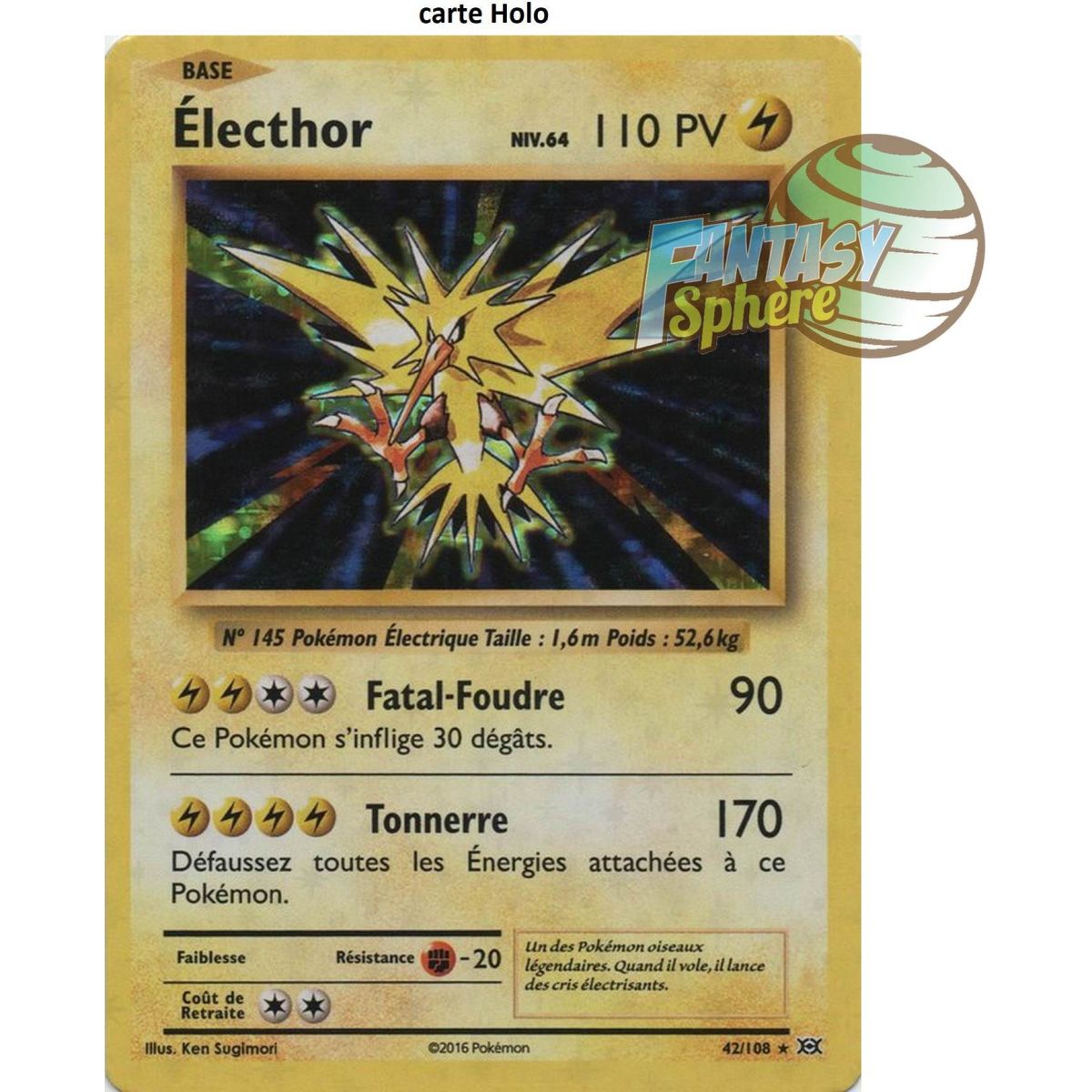 Électhor - Holo Rare 42/108 - XY 12 Évolutions