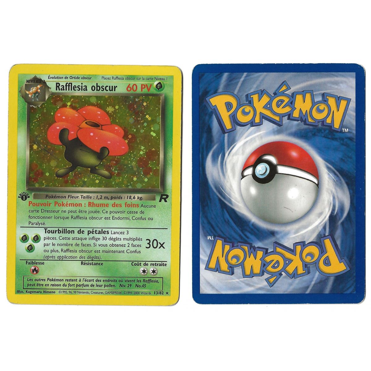 Rafflesia Obscur 13/82 Team Rocket Holo 1st Français Voir Scan