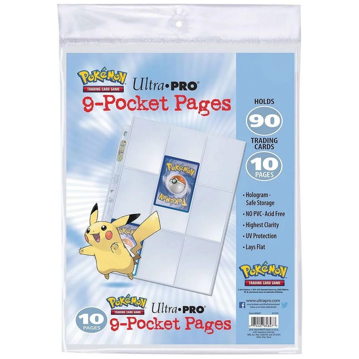 Item Ultra Pro - Pages de Classeur - Pokémon - 10 Pages de Classeur - 9 Cases (10)