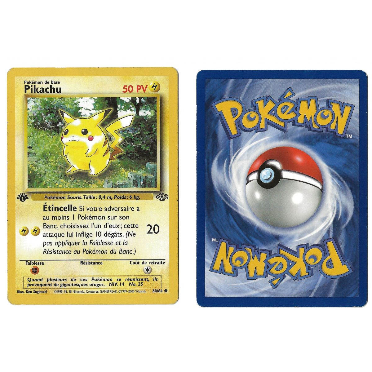 Item Pikachu (1) 60/64 Jungle Commune 1st Français Voir Scan